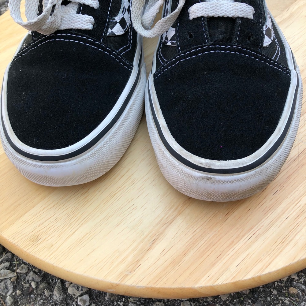 Vans Old Skool Shoes Womens 8.5 Black Checkered Butterfly Cherry Floral-Mens 7 - Picture 7 of 14